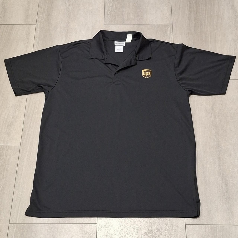 UPS Polo Shirt Black Logo Ups Short Sleeve Wear Guard Men’s LARGE
